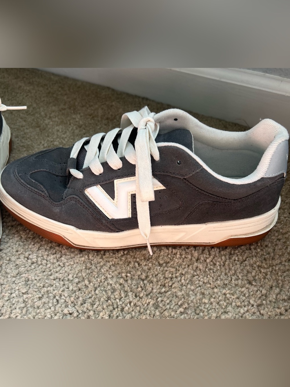 Vans Gray Suede Athletic Shoe with White Accents